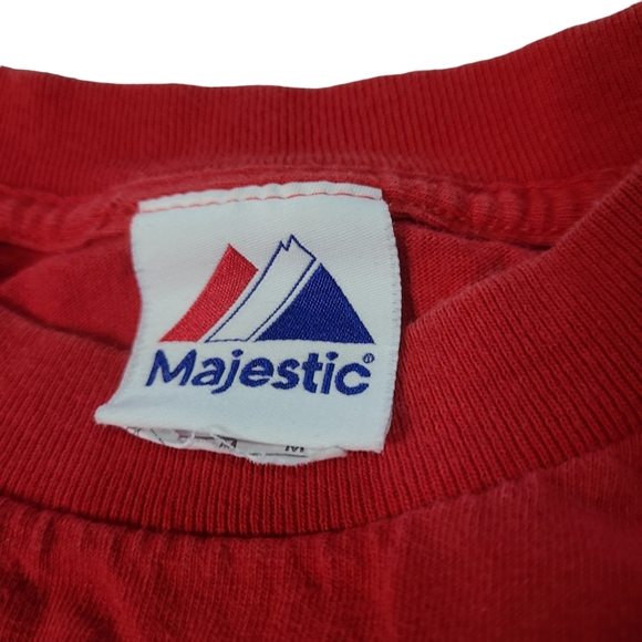 Minnesota Twins Shirt Danny Valencia Alternate Red Tee Majestic MLB Medium #19 - Picture 6 of 7